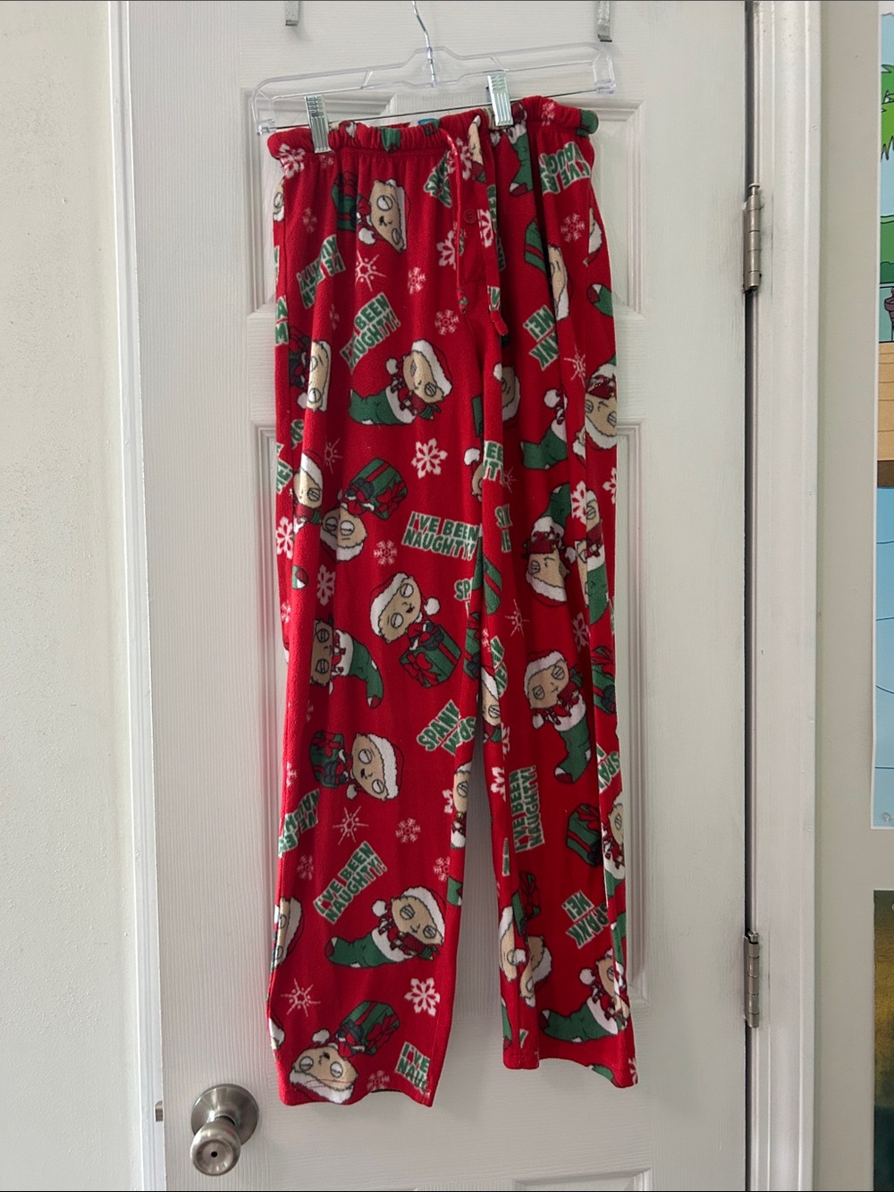 Men's Red Holiday Santa Print Lounge Joggers